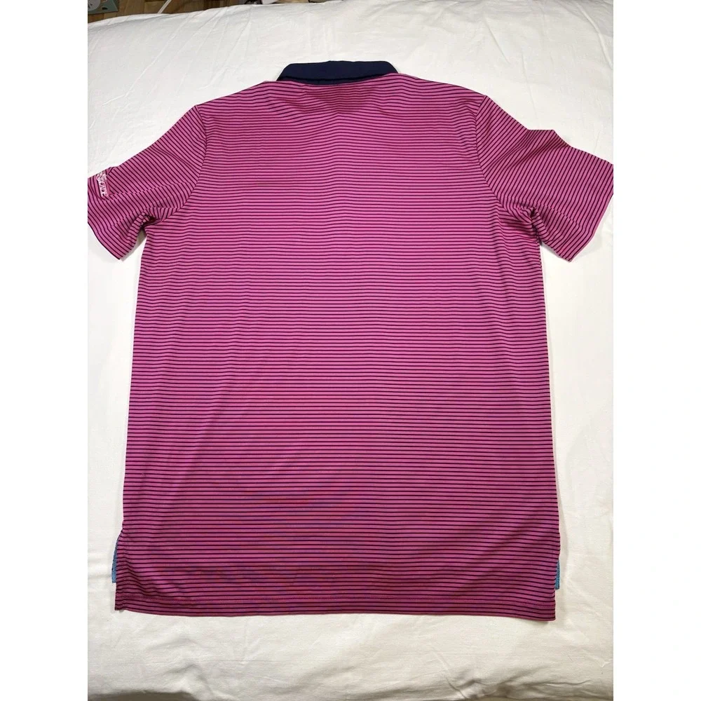 Ralph Lauren Shirt Mens Large Pink Blue RLX Golf Polo Thornblade Performance